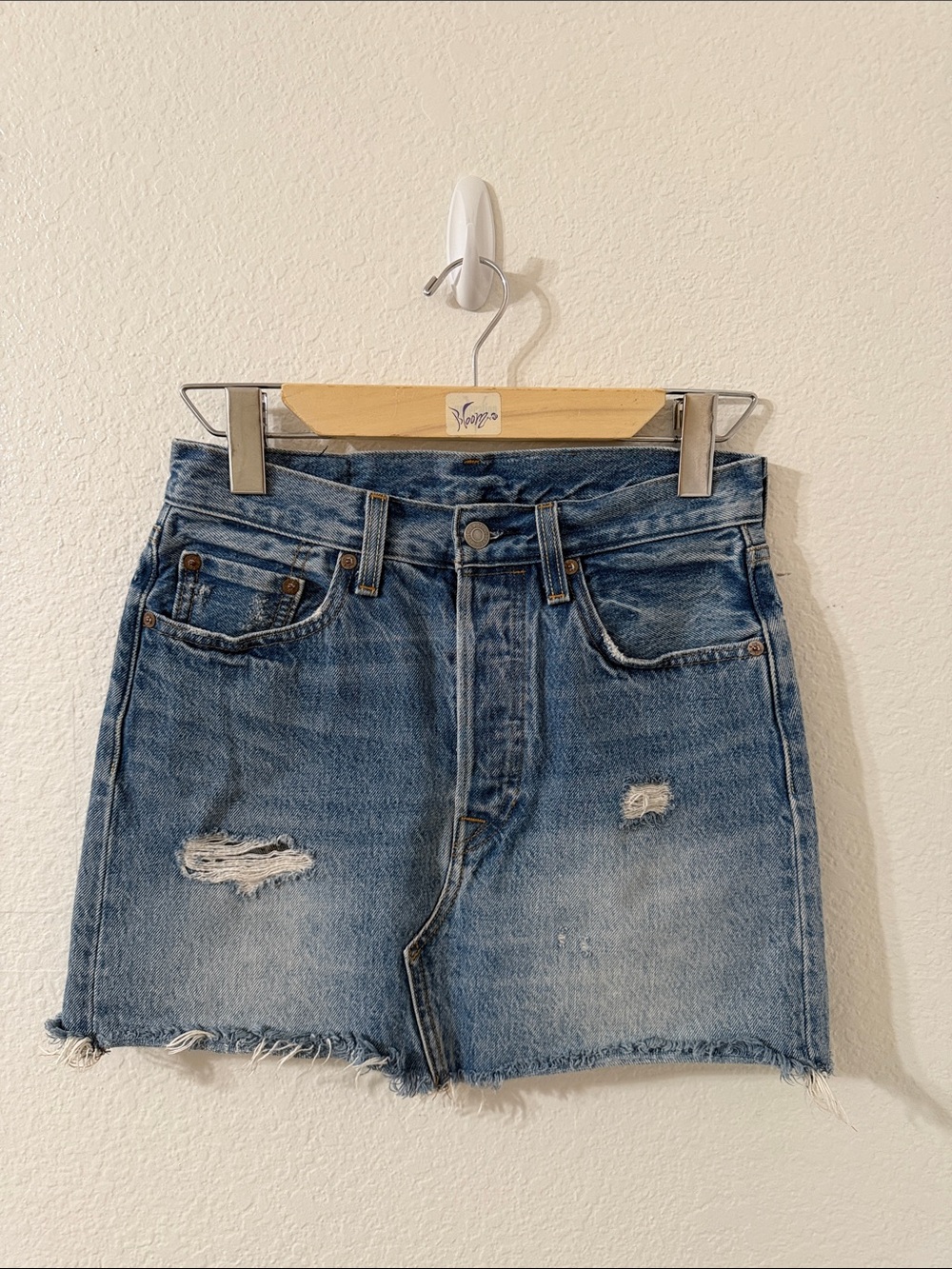 Levi’s Distressed Denim Mini Skirt - Blue